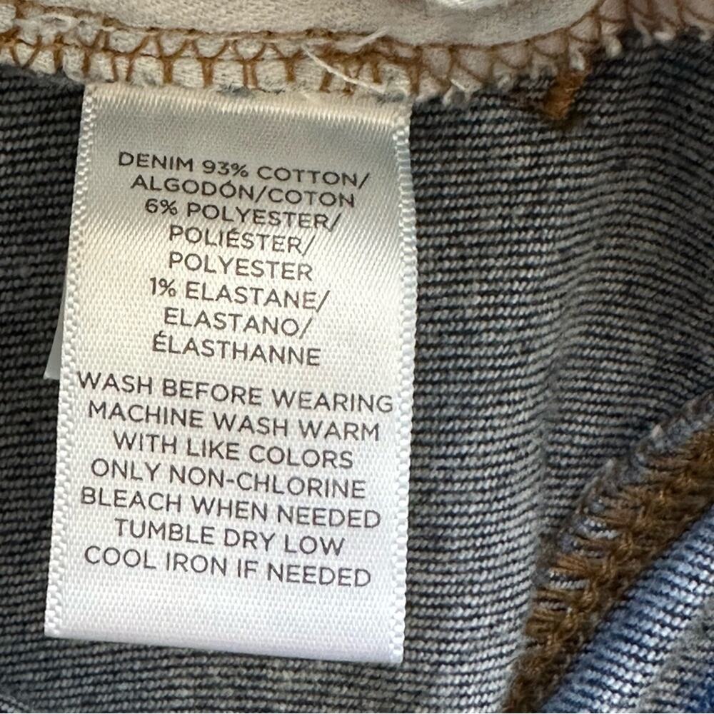 Loft Jeans Dark Wash High Waist Straight Leg Frayed Hem Denim Jeans Size 4 - Picture 11 of 12